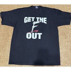 Original Vintage 2002 Get The F Out WWE WWF Wrestling T Shirt XL Black New CLE